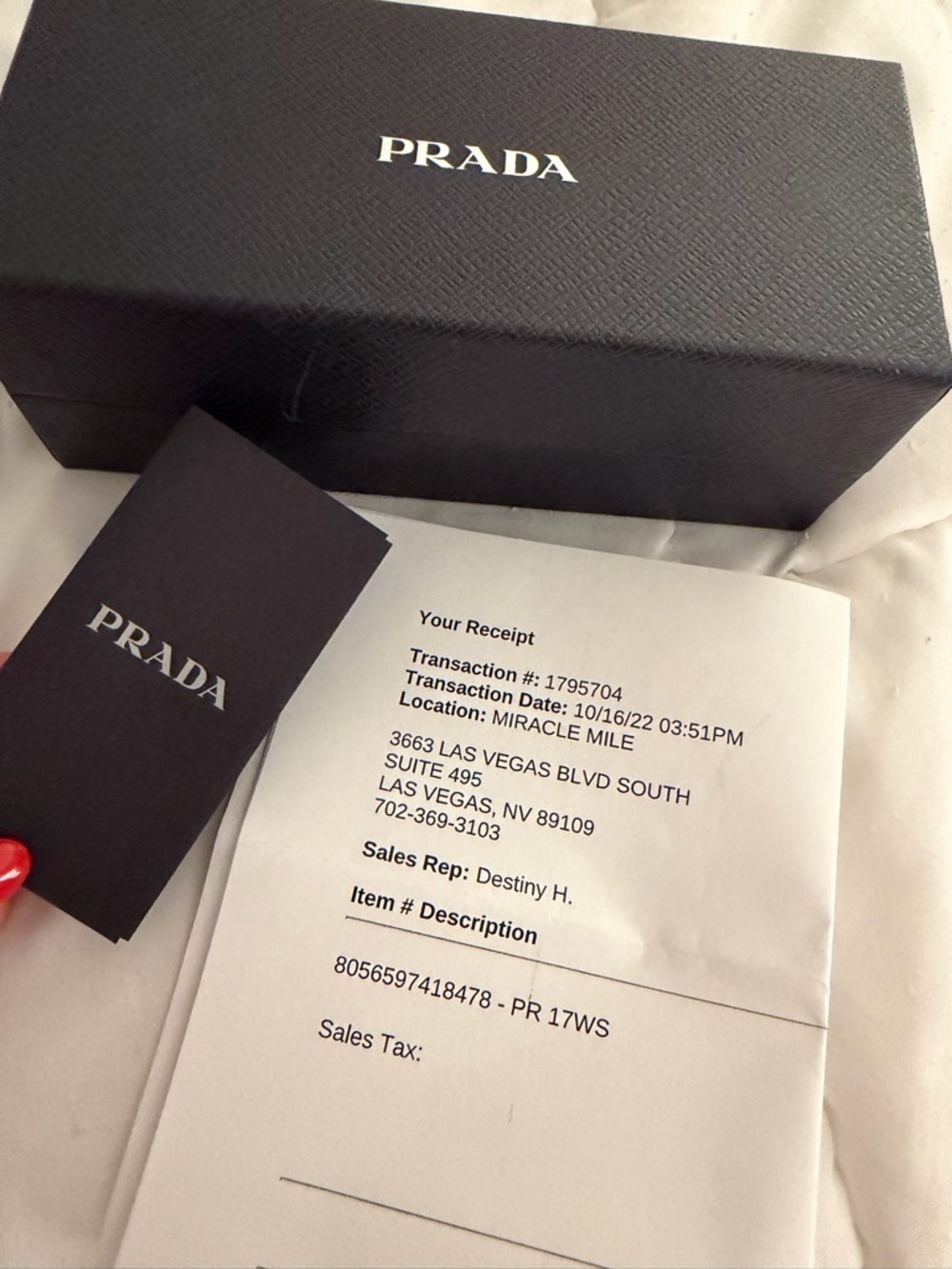 Prada Black Rectangular Sunglasses for Women - Picture 5 of 6